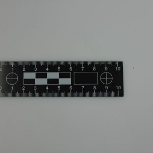 Linijka dowodowa plastikowa, 10 cm, dwustronna