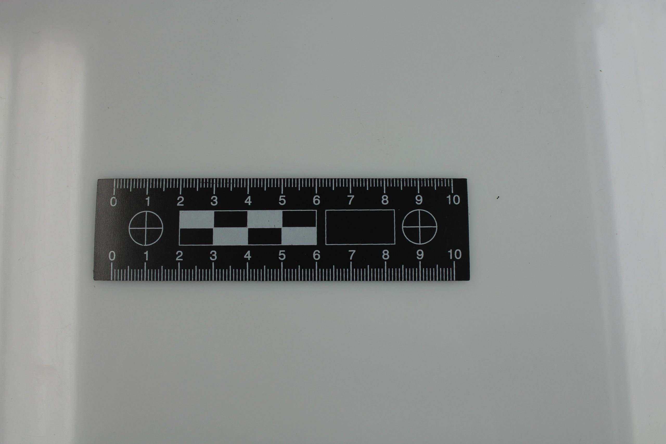 Linijka dowodowa plastikowa, 10 cm, dwustronna - obrazek 2