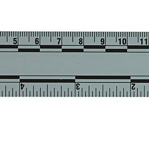 Linijka dowodowa plastikowa, 15cm, szara