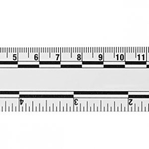 Linijka dowodowa plastikowa, 15cm, czarna/biała